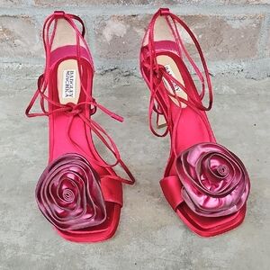 Badgley Mischka Strappy Floral Heels